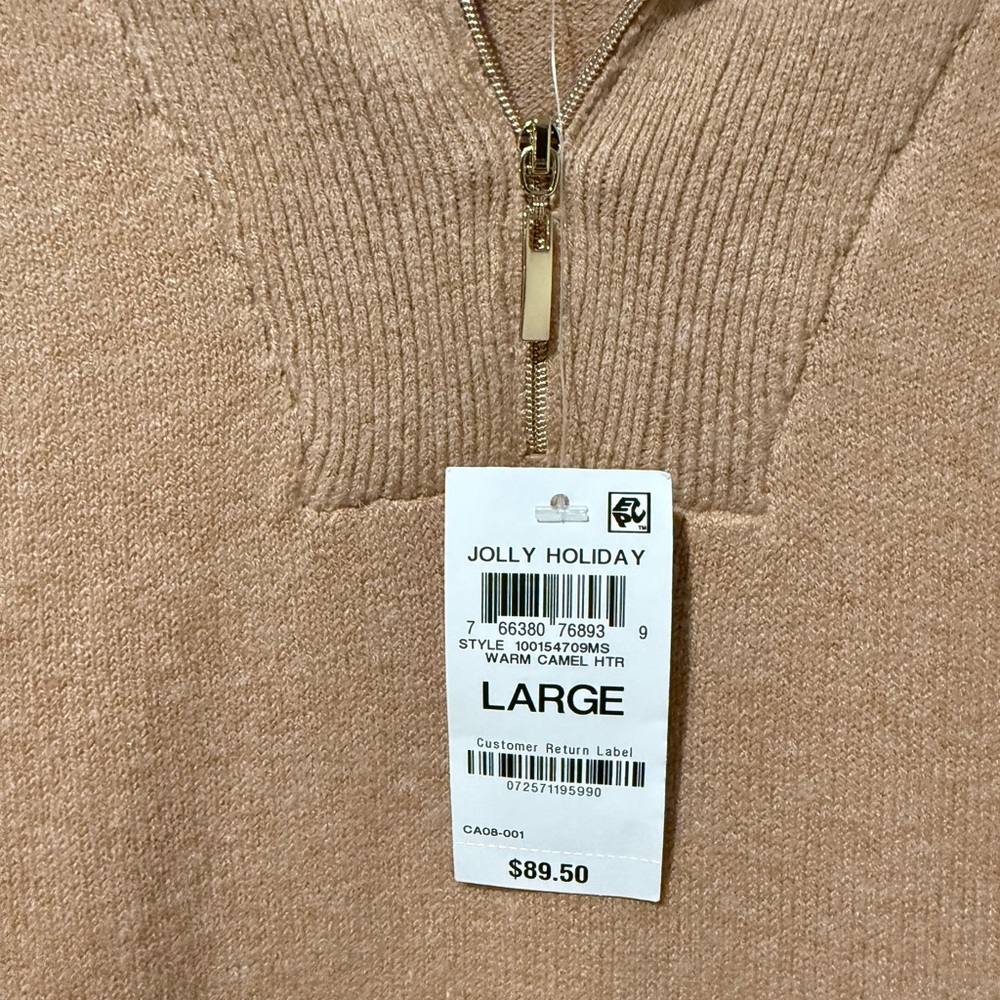 Jolly Holiday Camel Sweater